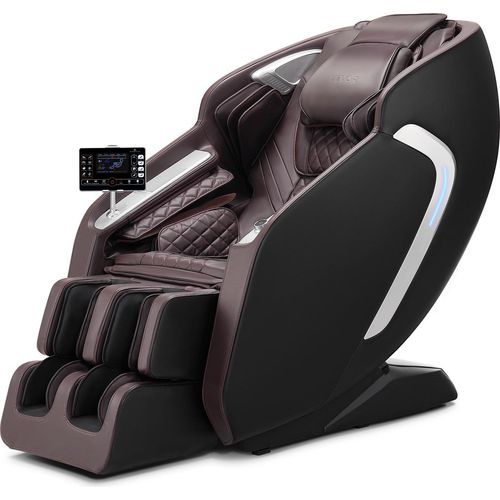 VEVOR Massagesessel Ganzkörpermassagesessel Zero Gravity mit SL-Schiene & Yoga-Stretch-Modus, Relaxsessel mit Heizung & einziehbarem Pedal