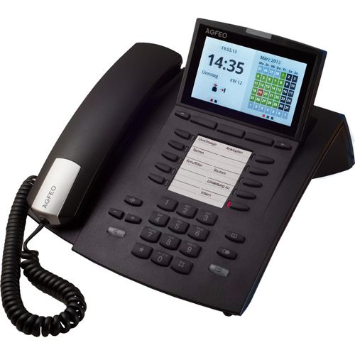 AGFEO ST 45, Analoges Telefon, 1000 Eintragungen, Anrufer-Identifikation, Schwarz