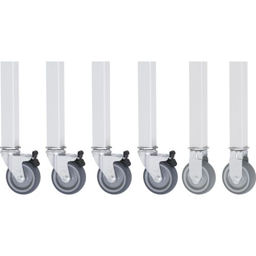 Rau Rollensatz Arbeitstisch Jerry, 2 Bock- und 4 Lenkrollen mit Feststeller