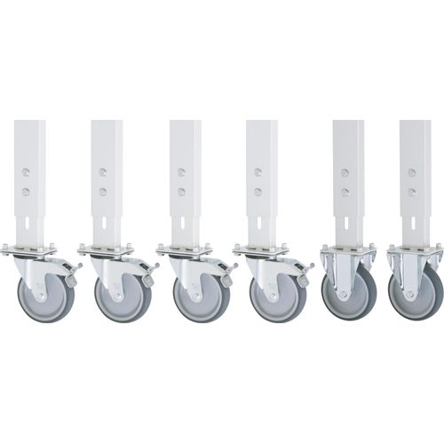 Rau Rollensatz Arbeitstisch Tom, 2 Bock- und 4 Lenkrollen mit Feststeller