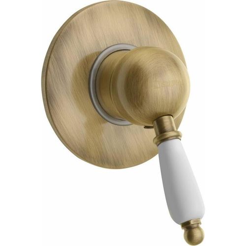 Sapho Kirké - Duscharmatur White - Unterputz, 1 Verbraucher, weißer Hebel, Bronze KI41BB