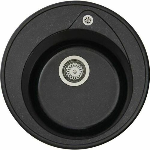 STRADOUR Spüle aus RONDA, SMC BLACK STRAW - 06, 1 Schüssel, Ø 49 cm, manuelle Entleerung