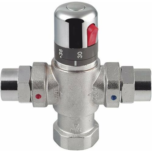 Sapho Thermostat-Wasser Temperaturregler, 1", für 4 bis zu 8 Abnahmeplätze, Chrom