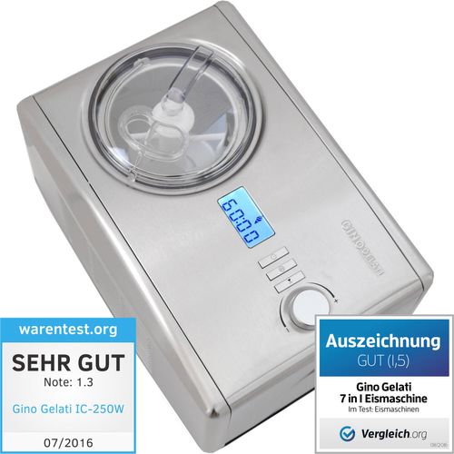 Eismaschine | mit Kompressor | 1,5 Liter | Edelstahl | Kein Vorkühlen - Helado