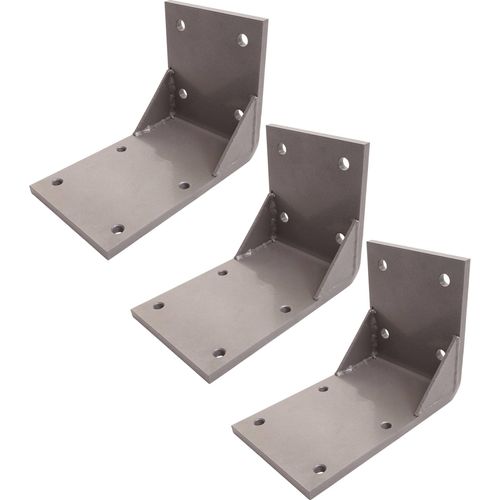 3er-Set Deckenadapter für Kassetten-Markise T124, Deckenmontage Halterung Adapter grau