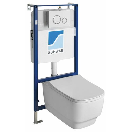 Wand-WC BELLO spülrandlos, mit UP-Spülkasten, weiß