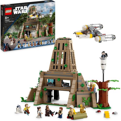 LEGO 75365 Star Wars: Eine Neue Hoffnung Rebellenbasis auf Yavin 4 mit 10 Minifiguren, darunter Luke Skywalker, Prinzessin Leia, Chewbacca, plus 2 Droidenfiguren, Y-Wing Starfighter und Kommandoraum