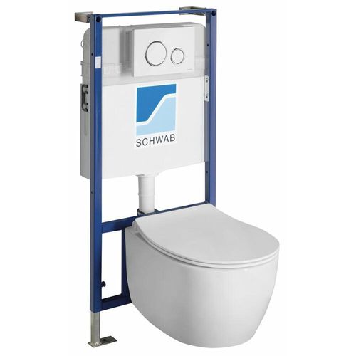 Wand-WC SENTIMENTI spülrandlos mit UP-Spülkasten, weiß