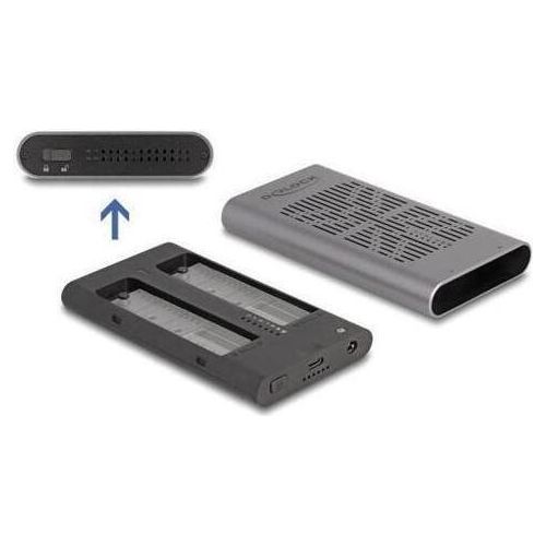 DELOCK Externes USB 20 Gbps Gehuse 2 x M.2 NVMe PCIe SSD