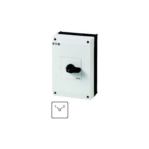 Eaton Umschalter, T5B, 63 A, Aufbau, 4 Baueinheit(en), Kontakte: 8, 90 °, rastend, ohne 0-Stellung, 1-2, Abwicklungs Nr. 8223 207231