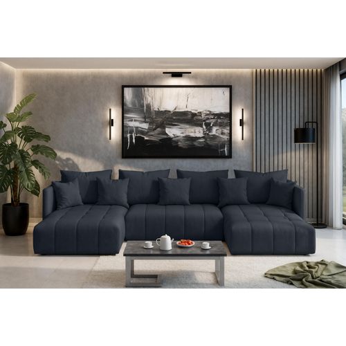 AX LIVING Mersino Ecksofa mit Bettkasten 353 cm grau Big Couch