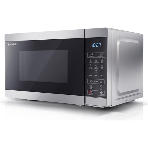 SHARP YC-MS02E-S Mikrowelle, 800W Mikrowellenleistung, 11 Leistungsstufen, silber