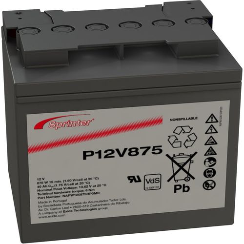 Exide Sprinter P12V875 12V 41Ah Blei-AGM Akku mit VdS