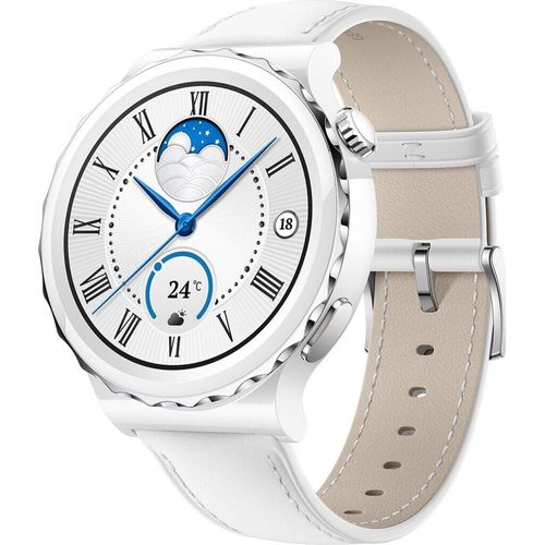 HUAWEI Watch GT 3 Pro-43mm Smartwatch/Fitnesstracker, weiß, White Leather