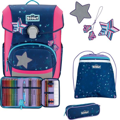 Scout Neo DIN Pretty Star Schulranzen Set 4-teilig, für Kinder und Schulanfänger