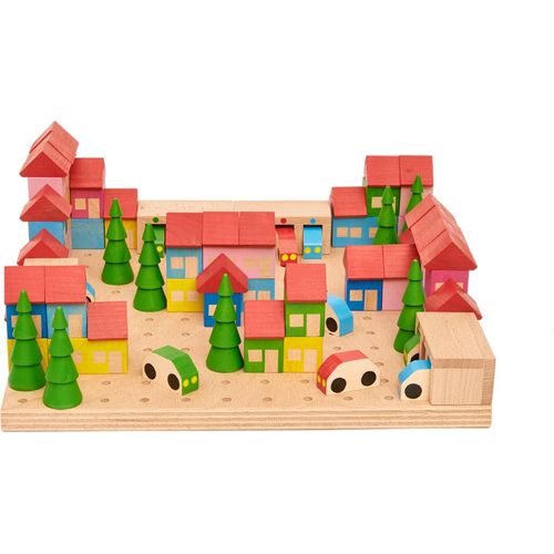 EDUPLAY 120957 Steckbausteine Stadt 89-tlg. (1 Set)