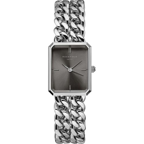 ROSEFIELD Damenuhr Octagon XS Studio Kettenuhr Grau Silber SGSSS-O78