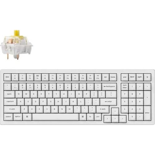 Keychron K4 Pro Wei, Hot-Swap-fhiger K Pro Bananenschalter in voller Gre, weie LED