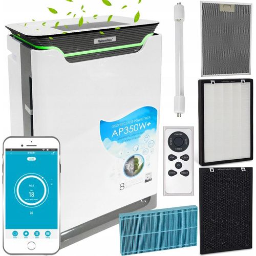 Luftreiniger 80M2 Hepa, Ionisator, Wifi, Leise - Warmtec Ap350W+
