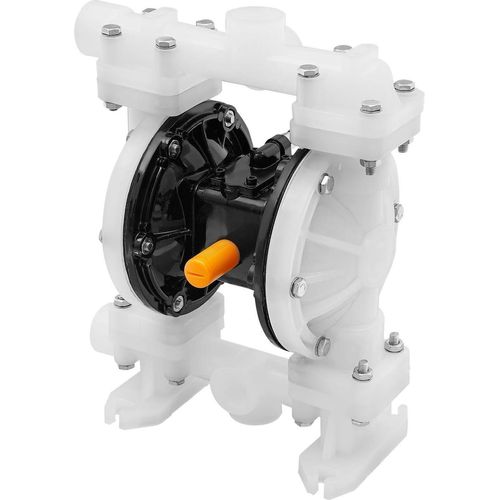 Druckluft Doppelmembranpumpe für Chemikalien - QBY3-25APP - Fördermenge 12 m³/h - Förderhöhe 69 m - Saughöhe 0–5 m - Aluminium + PP - Weiß