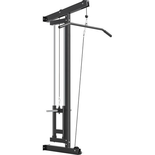 Rudermaschine für Training, wandmontiertes Fitnessgerät, Kabelmaschine für Heimfitnessstudio, Stahl, Schwarz