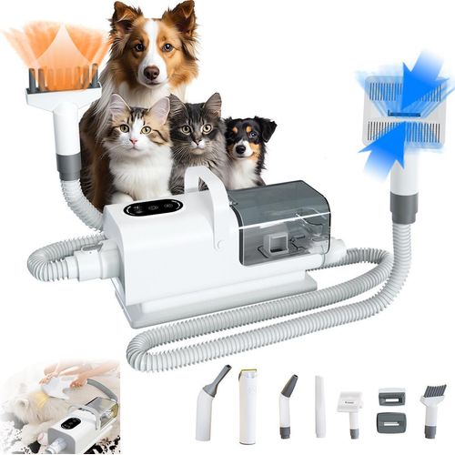 1100W Hundepflegesauger, Hundehaarsauger, Hundeschermaschine, Saugleistung, Haustier-Staubsauger-Pflegeset, 2.2L