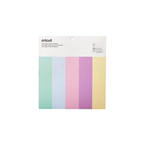 Cricut Smart Paper - sticker cardstock - 10 sheets - pastel mint pastel powder blue pastel petal pastel lilac pastel butter