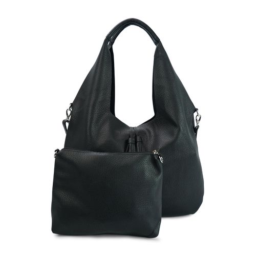 Schultertasche HARPA "AVEL", Damen, Gr. B/H/T: 45cm x 31cm x 45cm, schwarz, Lederimitat, unifarben, Taschen Schultertasche, mit zusätzlicher Umhängetasche