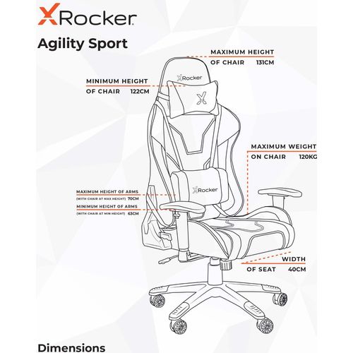 Ace Bayou Agility eSports Gaming-Buerodrehstuhl - blau/schwarz