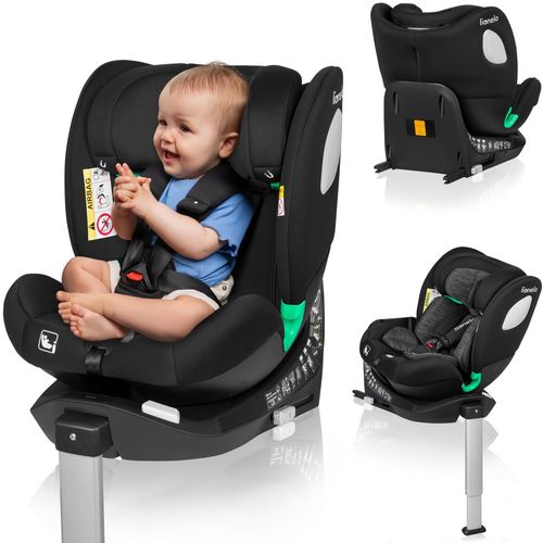 Lionelo Braam I-Size Kindersitz 360° drehbar für Kinder 0-36kg, ISOFIX+ Stützfuß, Vorwärts- und rückwärtsgerichtete Montage