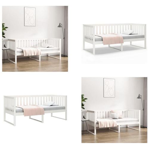 vidaXL Tagesbett Weiß 90x190 cm Massivholz Kiefer - Tagesbett - Tagesbetten - Tagesbett Holz - Tagesbett Massivholz
