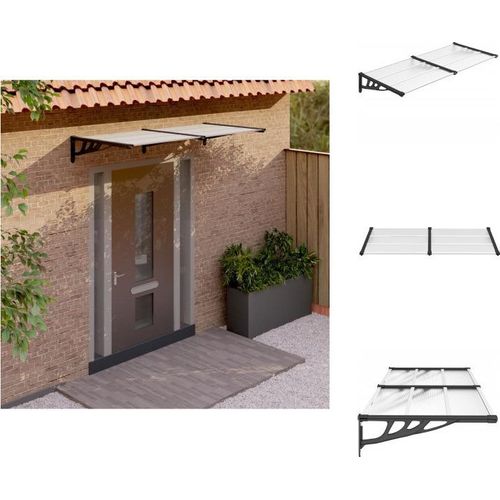 vidaXL Türvordach Schwarz und Transparent 199x90 cm Polycarbonat - Markisen Image
