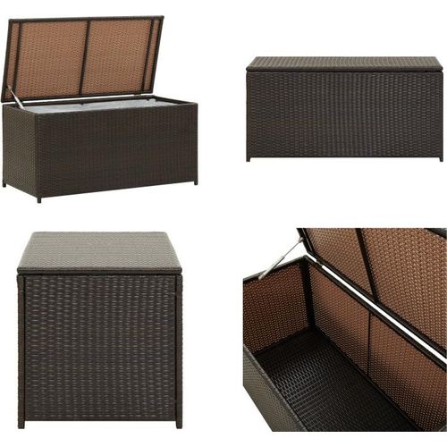 vidaXL Gartenbox Poly Rattan 100x50x50 cm Braun - Outdoor Aufbewahrungsbox - Outdoor Aufbewahrungsboxen - Aufbewahrungskiste - Aufbewahrungskisten