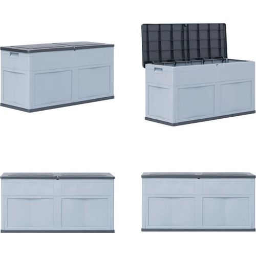 vidaXL Garten Aufbewahrungsbox 320 L Grauschwarz - Aufbewahrungsbox - Aufbewahrungsboxen - Kissenbox - Kissenboxen