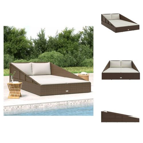 vidaXL Gartenbett Braun 110x200 cm Poly Rattan - Gartenbetten