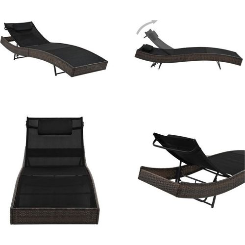 vidaXL Sonnenliege mit Auflage Poly Rattan Braun - Sonnenliege - Sonnenliegen - Rattan-Sonnenliege - Rattan-Sonnenliegen