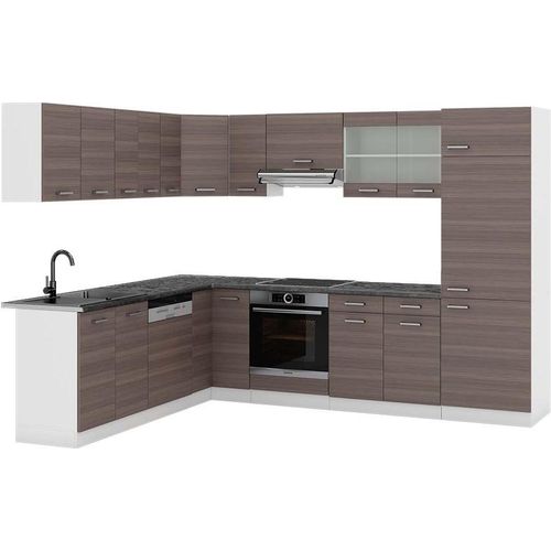 Eckküche Vicco R-Line Edelgrau/Weiß 287 x 227 cm, AP Anthrazit, Model 42602