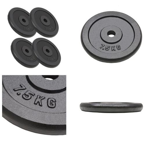 vidaXL Hantelscheiben 4 Stk. 4x7,5 kg Gusseisen - Hantelscheibe - Hantelscheiben - Gewichtsscheibe - Gewichtsscheiben