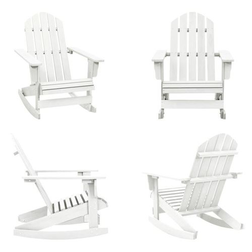 vidaXL Garten Schaukelstuhl Holz Weiß - Schaukelstuhl - Schaukelstühle - Garten-Schaukelstuhl - Garten-Schaukelstühle