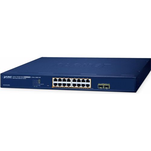 Planet Poe+ Web Smart Switch GS-2210-16P2S - Switch - Kupferdraht