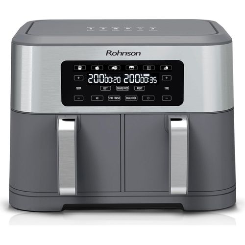 Heißluftfritteuse R-2844 mit doppelter Heißluft, 2 unabhängigen Körben, 2x 4,25 l