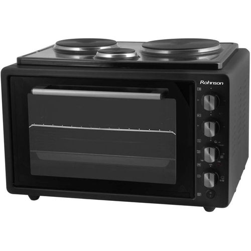 Mini-Backofen R-2142 mit Ober-/Unterhitze, 3 Kochplatten, 4250 W, 52 cm breit