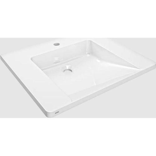 KWC AR Einzelwaschtisch, EXOS, MIRANIT, 600x125x500 mm, weiß, Hahnloch