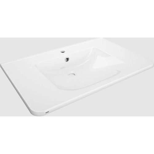 KWC AR Einzelwaschtisch, MEDCARE, MIRANIT, 850x150x550 mm, weiß, Hahnloch, Überlauf