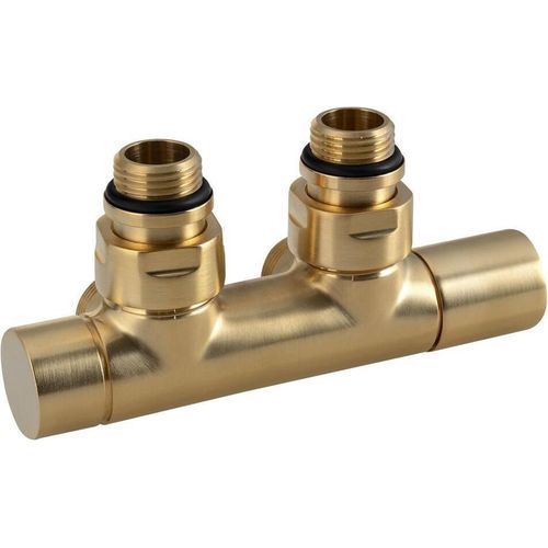 TWIN Ventil-Anschluss-Set für Mittelanschluss, Gold matt