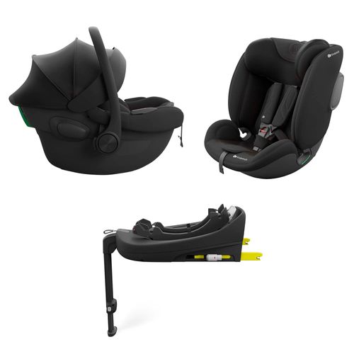 Kinderkraft ENDURA SAFE Modular System – Babyschale & Kindersitz 2in1 mit drehbarer ISOFIX-Basis, i-Size, Schwarz
