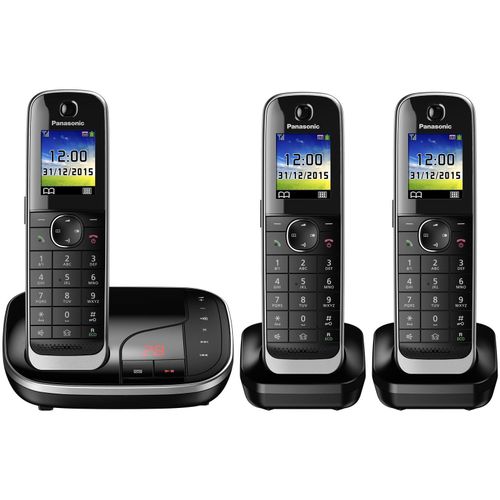 Panasonic Schnurloses Telefon-Set mit Anrufbeantworter KX-TGJ323GB schwarz