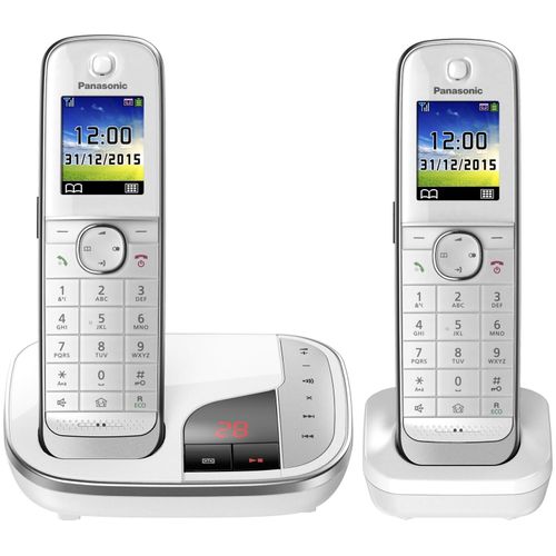 Panasonic Schnurloses Telefon-Set mit Anrufbeantworter KX-TGJ322GW weiß