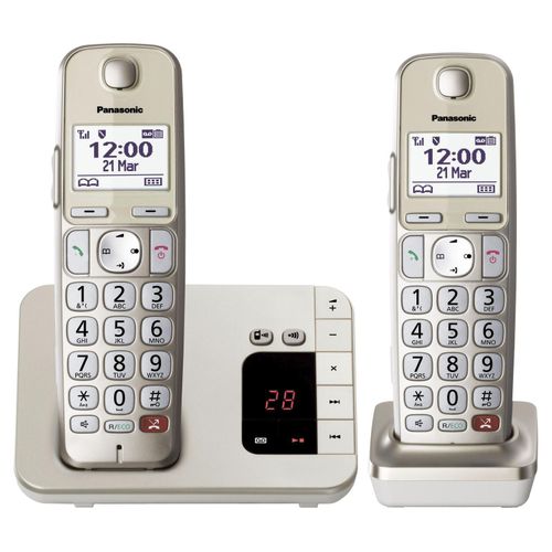 Panasonic Schnurloses Telefon-Set mit Anrufbeantworter KX-TGE262GN champagner