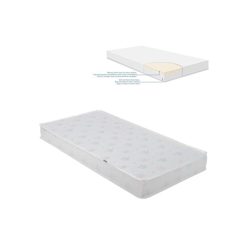 Kikkaboo Babybett-Matratze Memory Comfort, 120 x 60 x 12 cm Bindungsveredelung boy girl